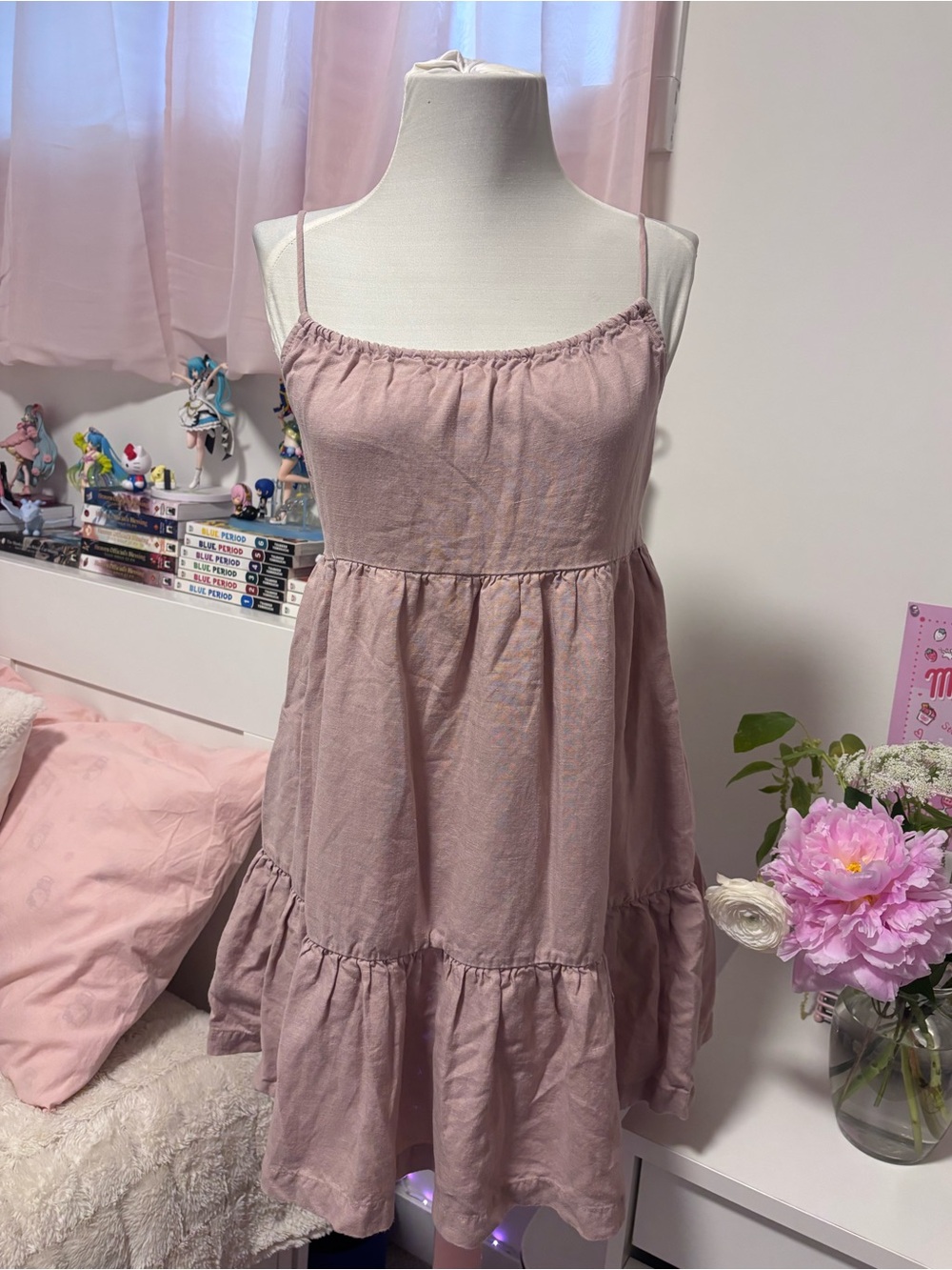 NIA dusty pink babydoll mini dress